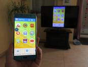 Kabellose Übertragungs des Handydisplays auf TV